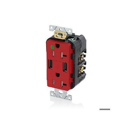 Duplex Straight Blade Receptacle, 5-20R, 20 A, 125V AC, 2 Pole, 3 Wire, Surface Mount MPN:T5832-HGR