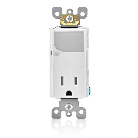 Straight Blade Receptacle, 5-15R, 15 A, 125V AC, 1 Pole, 3 Wire, Flush Mount, Grounded MPN:T6525-W