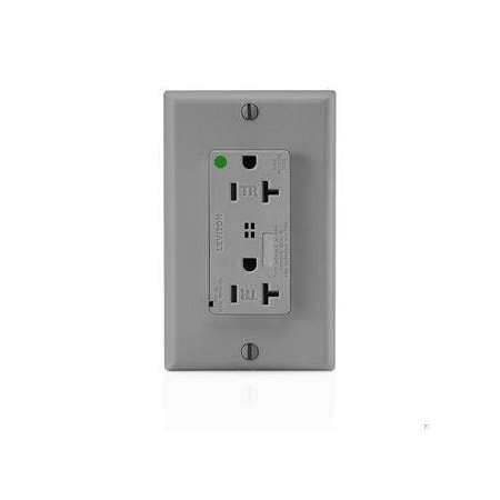 Straight Blade Receptacle, 5-20R, 20 A, 125V AC, Flush Mount, Self-Grounded MPN:T8380-GY