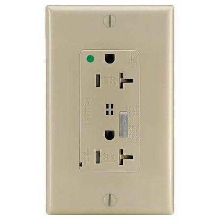 Straight Blade Receptacle, 5-20R, 20 A, 125V AC, 2 Pole, 3 Wire, Flush Mount, Self-Grounded MPN:T8380-I