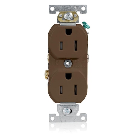Straight Blade Receptacle, 5-15R, 15 A, 125V AC, Flush Mount, Self-Grounded MPN:TBR15