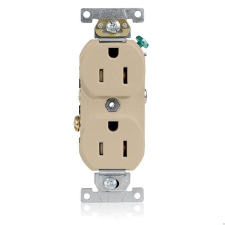 Straight Blade Receptacle, 5-15R, 15 A, 125V AC, Flush Mount, Self-Grounded MPN:TBR15-I