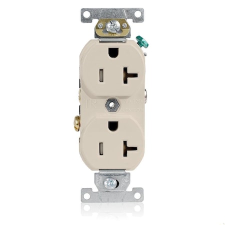 Straight Blade Receptacle, 5-20R, 20 A, 125V AC, Flush Mount, Self-Grounded MPN:TBR20-T
