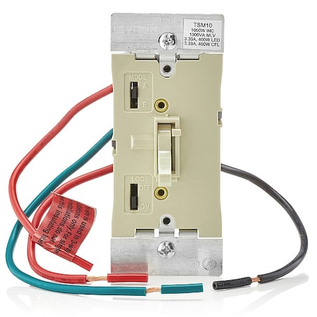 Dimmer, 1-Pole/3-Way, 120VAC, Ivory MPN:TSM10-1LI