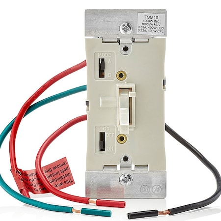 Dimmer, 1-Pole/3-Way, 120VAC, Light Almond MPN:TSM10-1LT