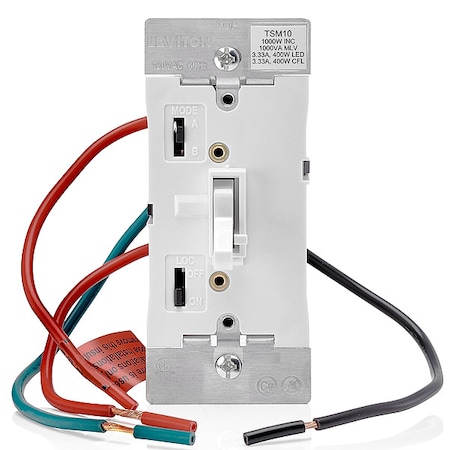 Dimmer, 1-Pole/3-Way, 120VAC, White MPN:TSM10-1LW