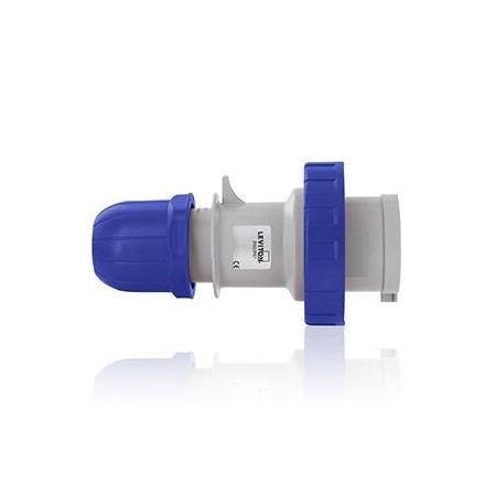 Pin & Sleeve Plug, 16 A, 200/250V AC, 2 Pole, IEC Grounding, Blue MPN:W216-P6