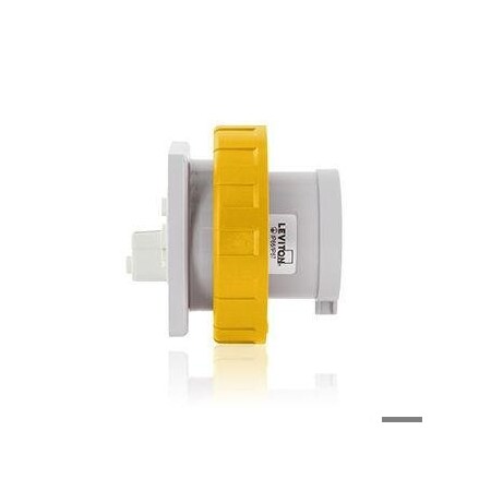 Pin & Sleeve Inlet, 32 A, 100/130V AC, 2 Pole, Yellow MPN:W232-B4