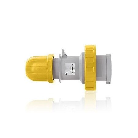 Pin & Sleeve Plug, 32 A, 100/130V AC, 2 Pole, IEC Grounding, Yellow MPN:W232-P4