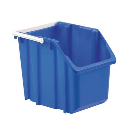 Hang & Stack Storage Bin, Plastic, Blue, 12 1/2 in H, 11 5/8 in W, 14 7/8 in L MPN:NPL215 Blue
