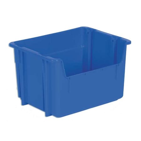 Hang & Stack Storage Bin, Plastic, Blue, 12 3/8 in H, 20 1/4 in W, 15 1/4 in L MPN:NPL252 Blue