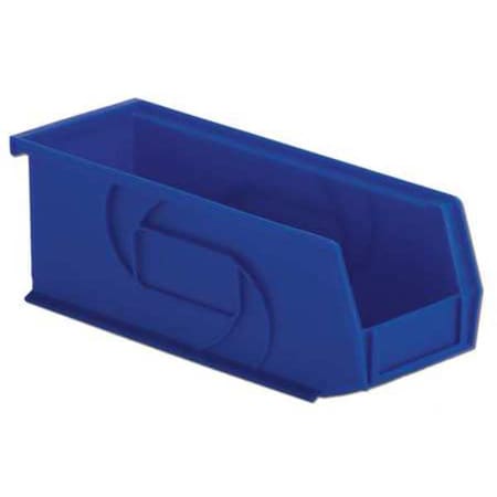 Hang & Stack Storage Bin, Plastic, Blue, 4 in H, 4 1/8 in W, 10 7/8 in L MPN:PB104-4 Blue