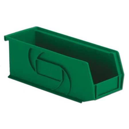Hang & Stack Storage Bin, Plastic, Green, 4 in H, 4 1/8 in W, 10 7/8 in L MPN:PB104-4 Green