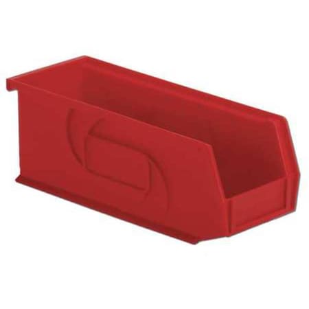 Hang & Stack Storage Bin, Plastic, Red, 4 in H, 4 1/8 in W, 10 7/8 in L MPN:PB104-4 Red