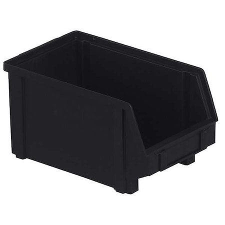 Hang & Stack Storage Bin, Plastic, Black, 5 in H, 5 7/8 in W, 9 1/2 in L MPN:PB30-FXL