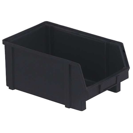 Hang & Stack Storage Bin, Plastic, Black, 6 in H, 8 1/8 in W, 12 7/8 in L MPN:PB40-FXL