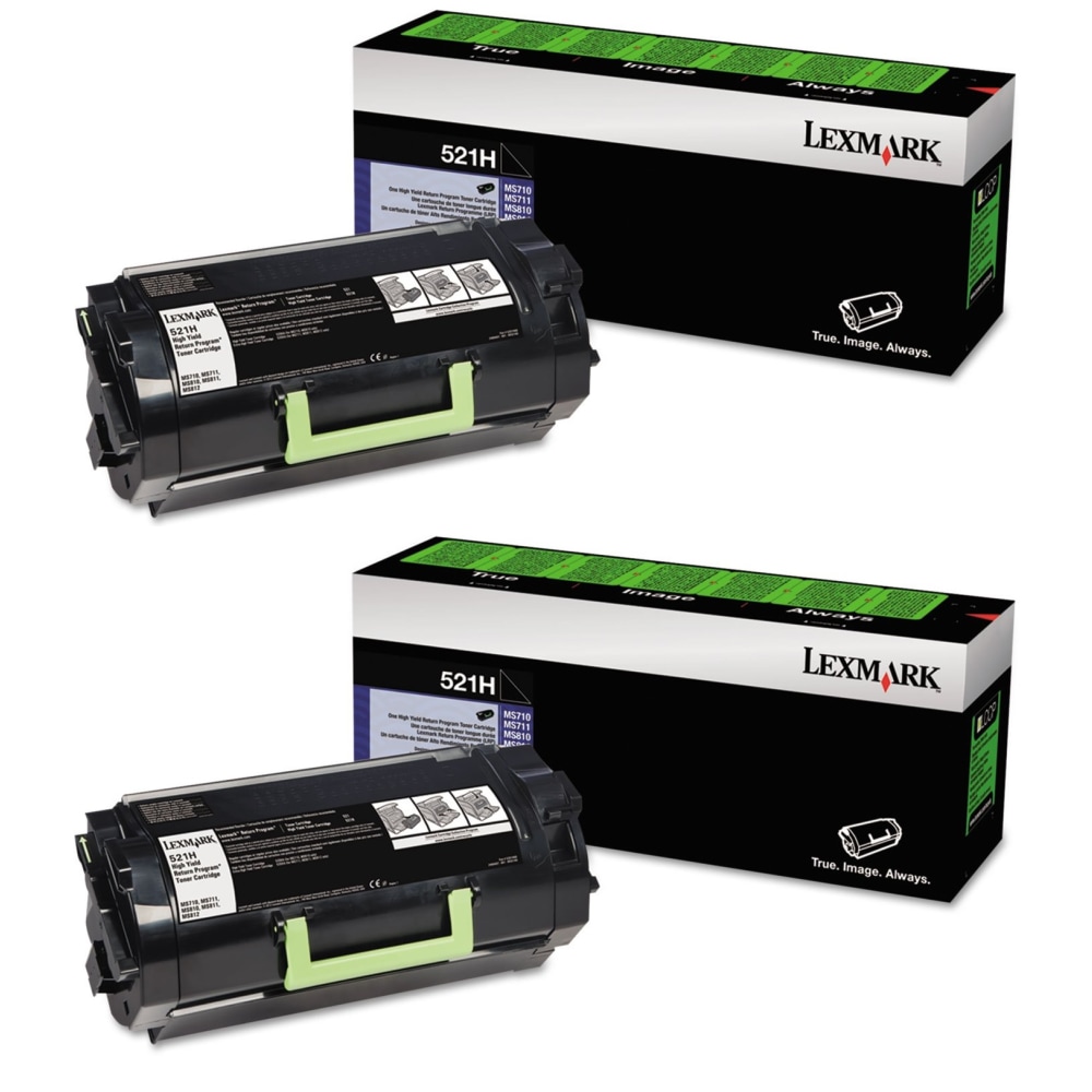 Lexmark 52D1H00 Black High Yield Return Program Toner Cartridges, Pack Of 2 MPN:52D1H002PK-OD