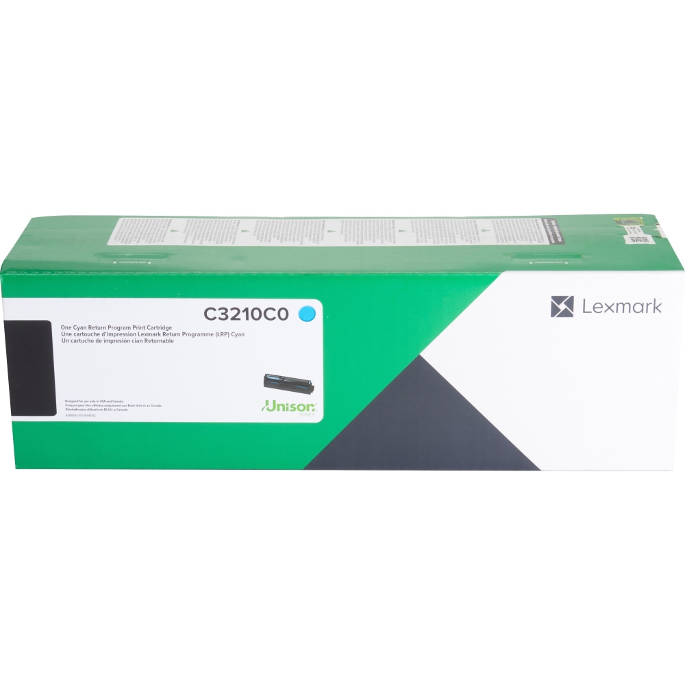 Lexmark Unison Original Standard Yield Laser Toner Cartridge - Cyan - 1 Each - 1500 Pages MPN:C3210C0