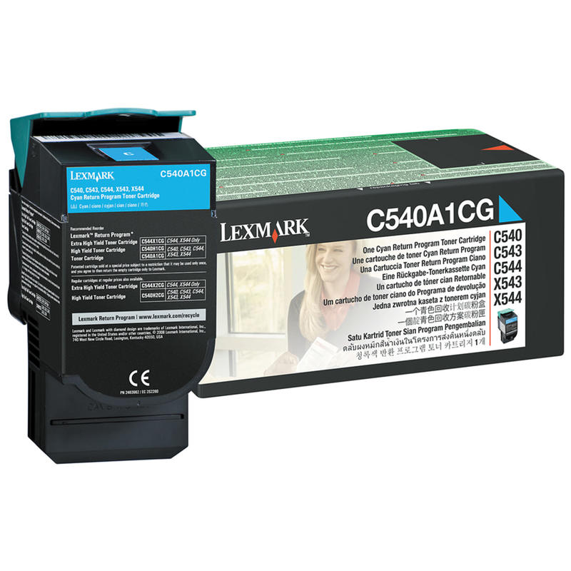 Lexmark C540A1CG Cyan Return Program Toner Cartridge MPN:C540A1CG