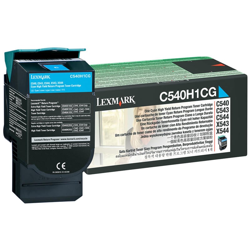 Lexmark C540H1CG Cyan Return Program Toner Cartridge MPN:C540H1CG