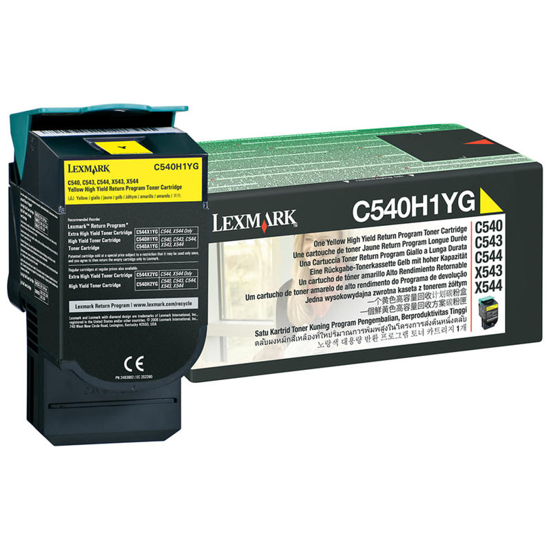 Lexmark C540H1YG Yellow Return Program Toner Cartridge MPN:C540H1YG