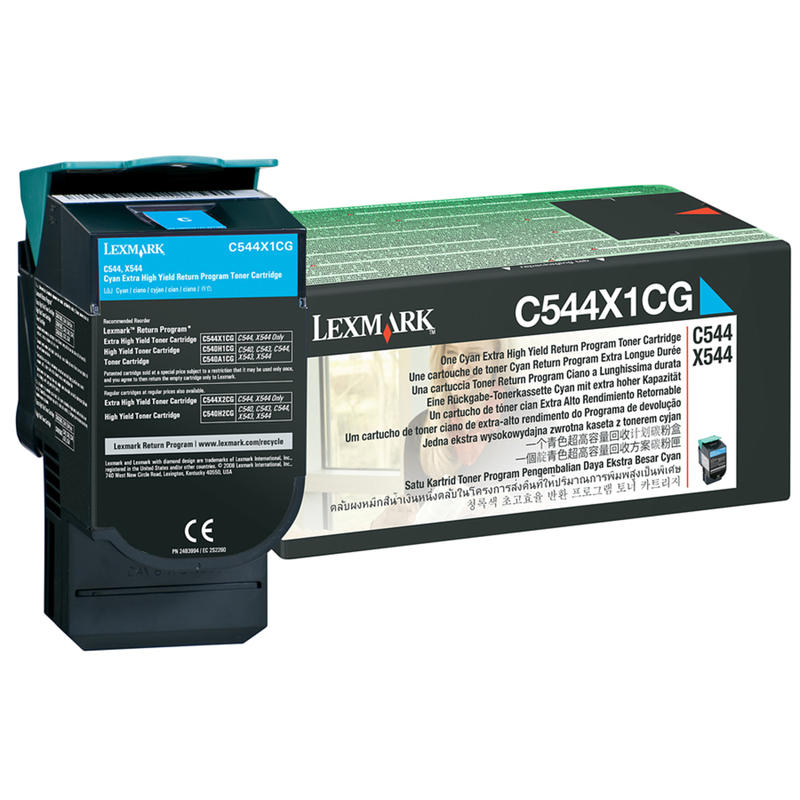 Lexmark C544X1CG Cyan High Yield Toner Cartridge MPN:C544X1CG