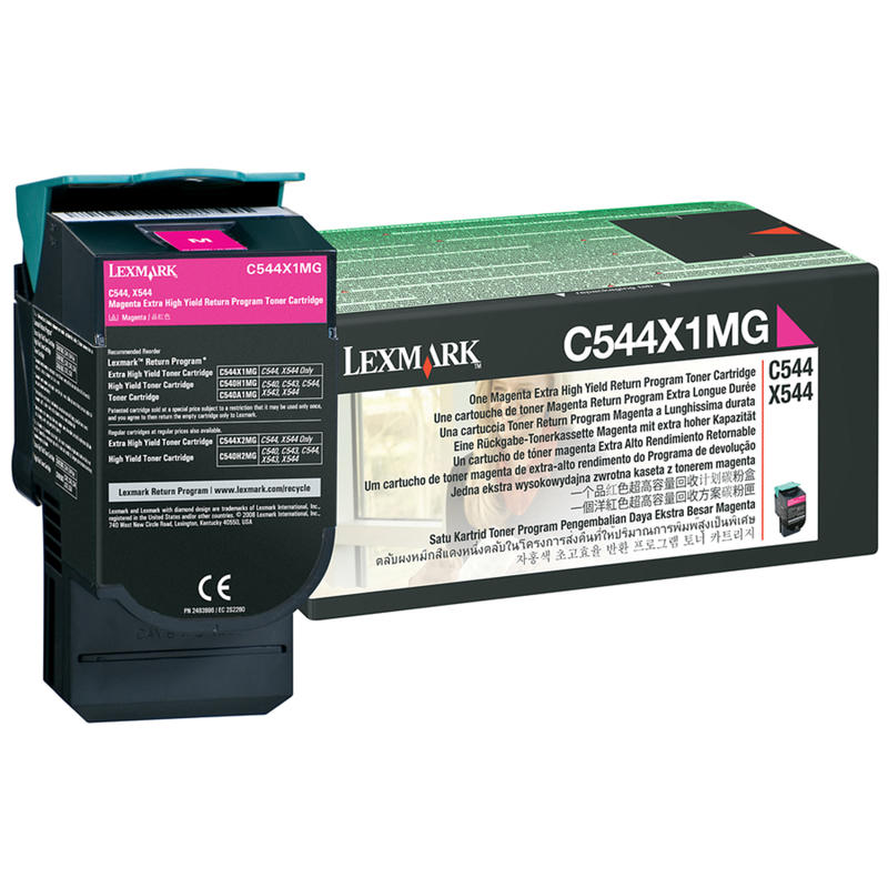 Lexmark C544X1MG Magenta High Yield Return Program Toner Cartridge MPN:C544X1MG