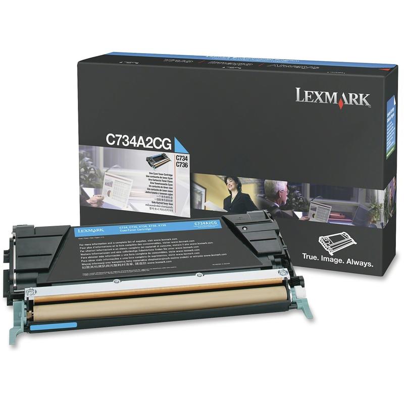 Lexmark C734A2CG Cyan Return Program Toner Cartridge MPN:C734A2CG