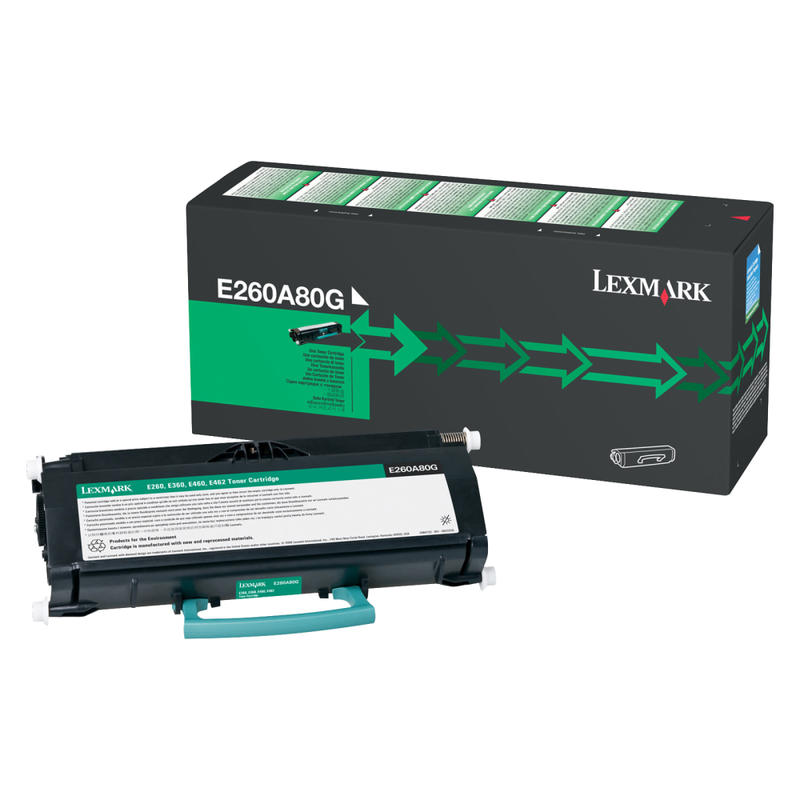 Lexmark E260A80G Remanufactured Black Toner Cartridge MPN:E260A80G
