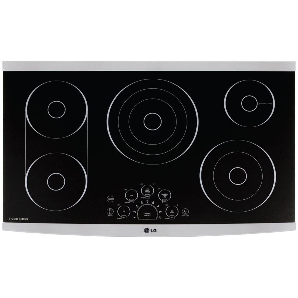 LG Studio LSCE365ST Electric Cooktop - Gas Element - 3000 W Electric Element - Glass Ceramic Cooktop - Black, Stainless Steel MPN:LSCE365ST