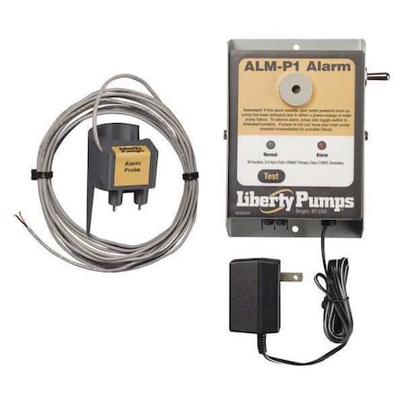 WaterAlarm, Audio, Visual, 120VAC, 9VDC, 4ft MPN:ALM-P1