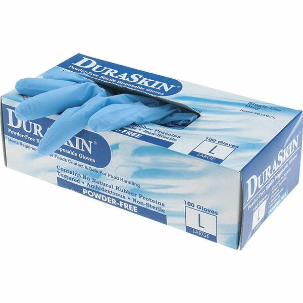 Disposable Gloves: 6 mil Thick, Nitrile, Powdered, Industrial Grade MPN:2016W/L - Pkg Qty 100