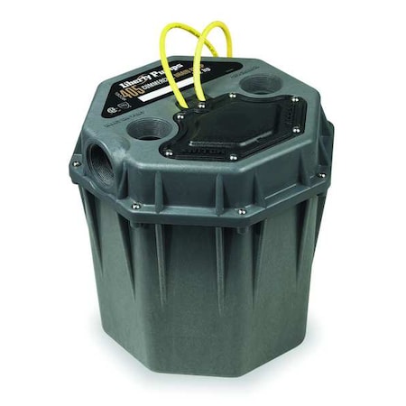 Sink Drain Pump System, 5.5 gal, 1/2 HP, 115V AC, 46 gpm Flow Rate at 10 ft of Head, NPT MPN:405