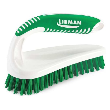 2 1/2 in W Scrub Brush, Stiff, 5 1/2 in L Handle, 7 in L Brush, Green, Polypropylene, Santoprene MPN:57