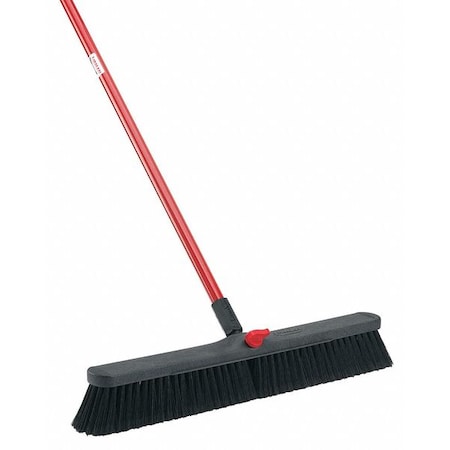 24 in Sweep Face Smooth Surface Push Broom, 3 in Bristle, 60 in L Red Handle MPN:801
