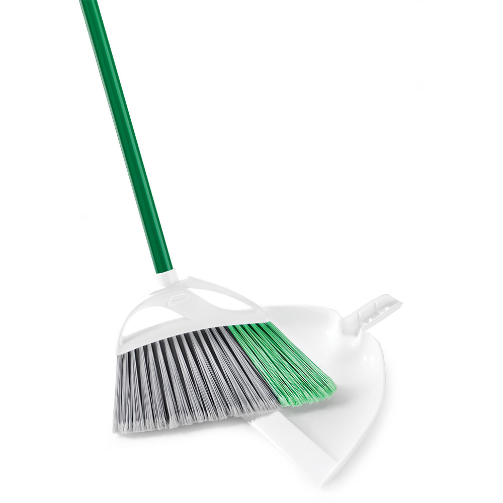 Libman Commercial Large Precision Angle Steel Brooms With Dust Pans, 13in, Set Of 4 Brooms MPN:248