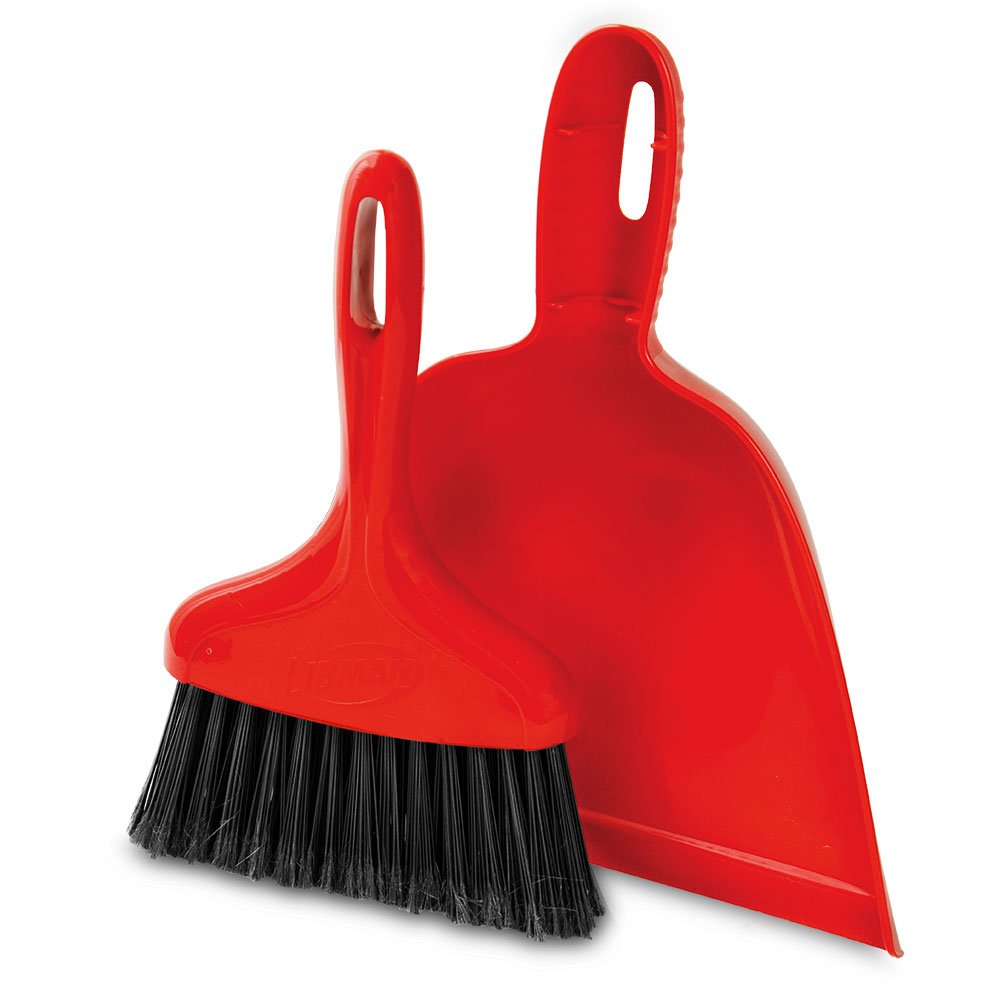Libman Commercial Dust Pan With Whisk Broom, 10inW, Red, Pack Of 6 Sets MPN:906