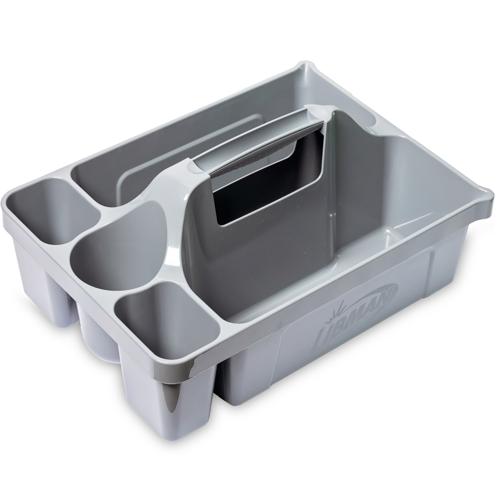 Libman Commercial Polypropylene Maid Caddies, 7-1/2in x 11-1/2in x 16in, Gray, Case Of 6 Caddies MPN:1225