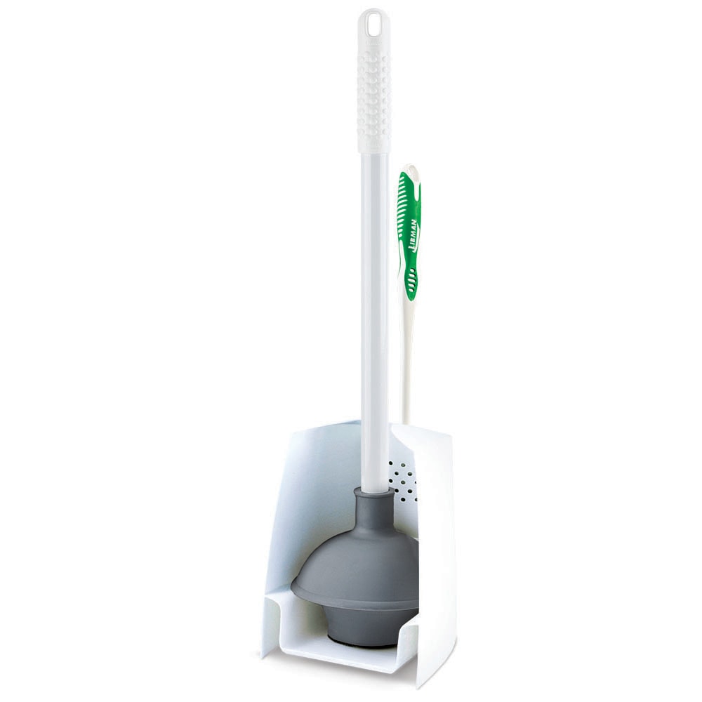 Libman Commercial Premium Toilet Plunger And Brush Set, 8-1/2in x 7-3/4in, White/Green MPN:1024