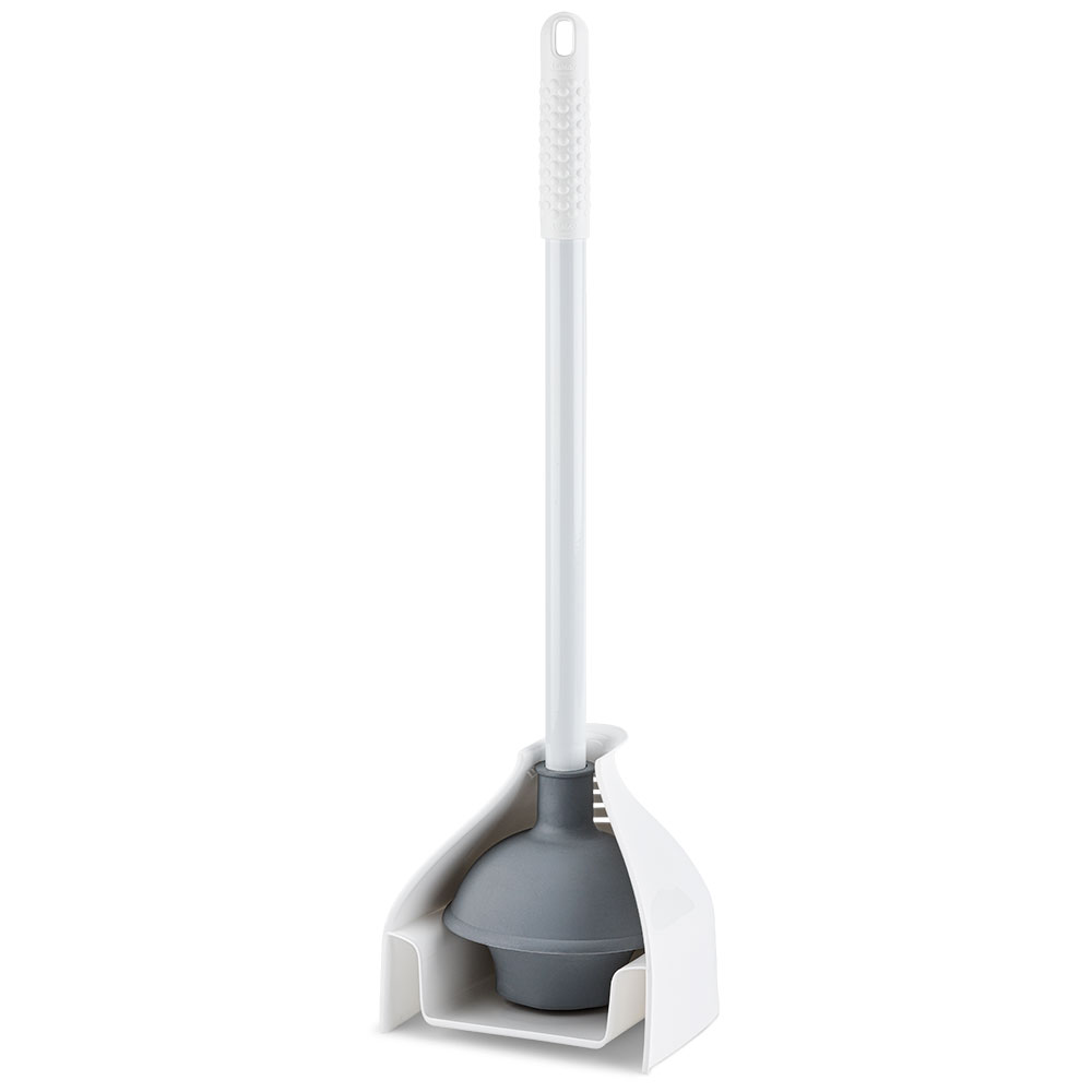 Libman Commercial Premium Toilet Plunger And Caddy Set, 23-1/4in x 5-7/8in, White/Gray, Pack Of 4 Sets MPN:598