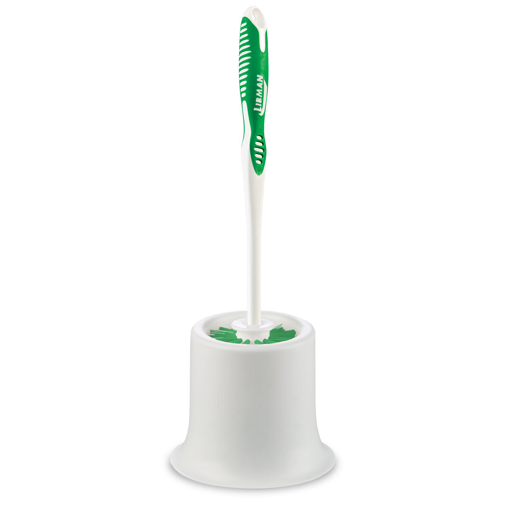 Libman Commercial Round Bowl Brushes And Open Caddies, 15in, White/Green, Pack Of 4 Brushes MPN:34