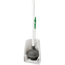 Libman Commercial Toilet Brush/Plunger Combo W/Caddy White/Green - 1024 1024 - Pkg Qty 2