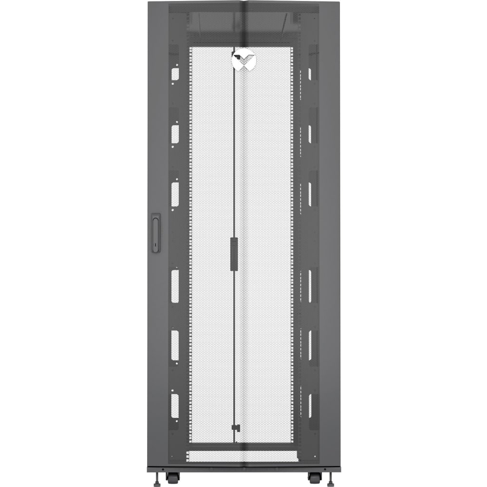Vertiv VR Rack - 42U Server Rack Enclosure___REALPIPE___ 800x1200mm___REALPIPE___ 19-inch Cabinet (VR3350) - 2000x800x1200mm (HxWxD)___REALPIPE___ 77% perforated doors___REALPIPE___ Sides___REALPIPE___ Casters MPN:VR3350