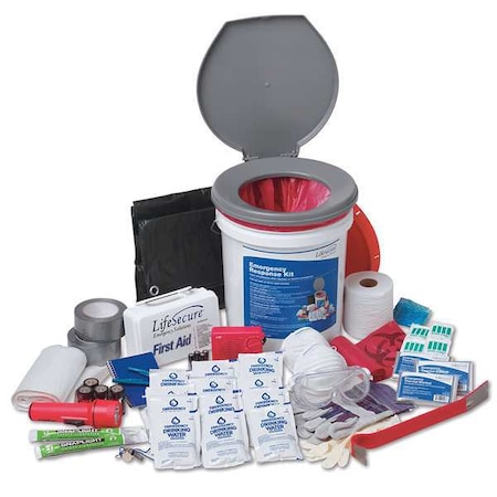 Emergency Kit, Plastic Bucket Pouch, 255 Components, 25 People Served MPN:31001