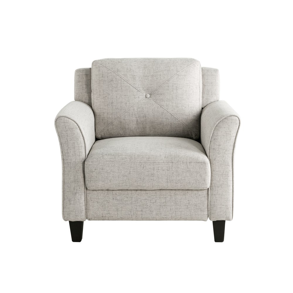 Lifestyle Solutions Hanson Microfiber Chair With Curved Arms, Beige/Black MPN:CCHRFKS1BGEVA