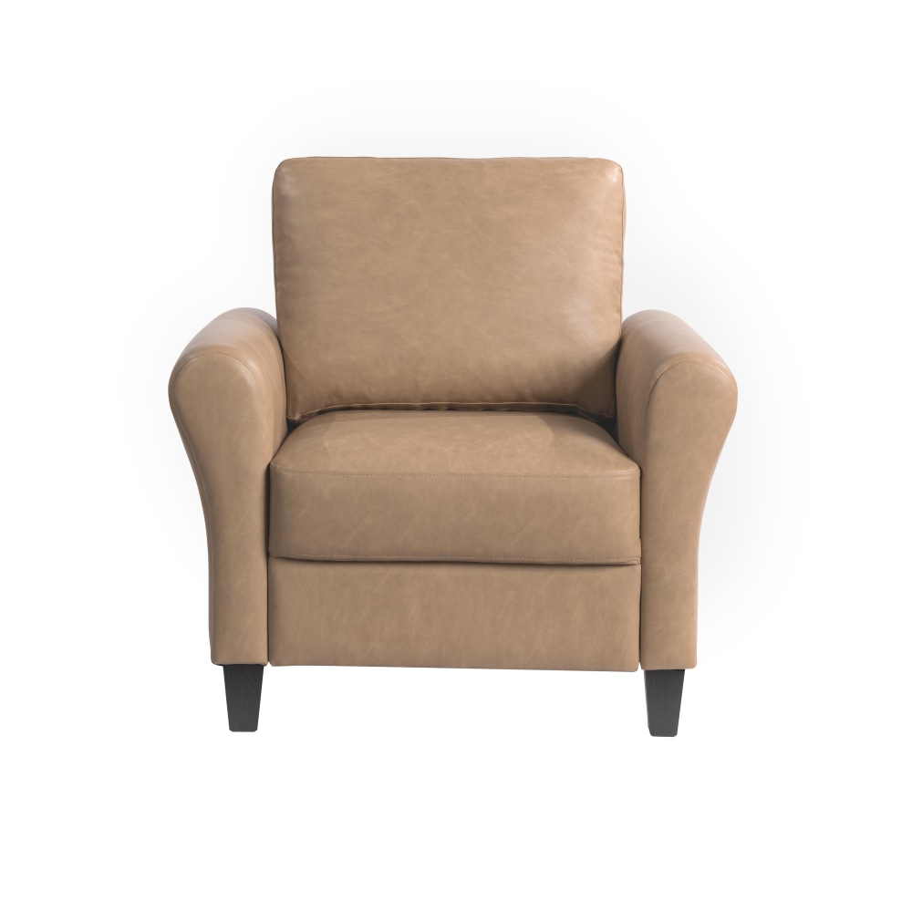 Lifestyle Solutions Winslow Faux Leather Chair With Rolled Arms, Light Brown/Black MPN:CCWENKS1LBRRA