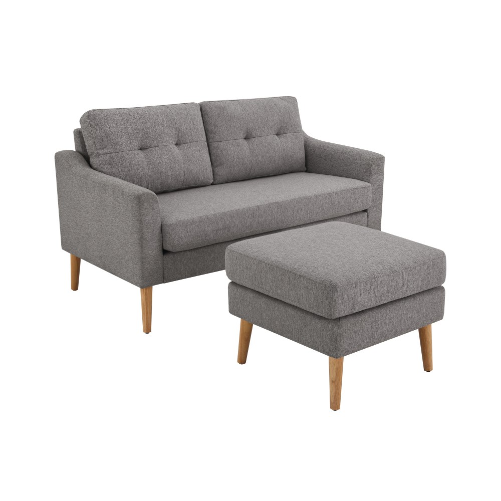 Serta Iona Loveseat And Ottoman Set, 34-1/3inH x 56-1/8inW x 30-1/2inD, Charcoal MPN:130A005CHR