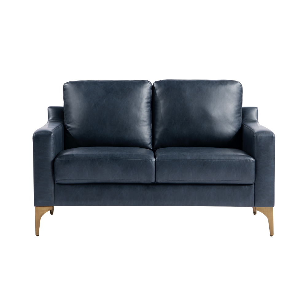 Serta Florence Faux Leather Loveseat, 35inH x 55-1/2inW x 33-1/2inD, Navy MPN:132A013NVY