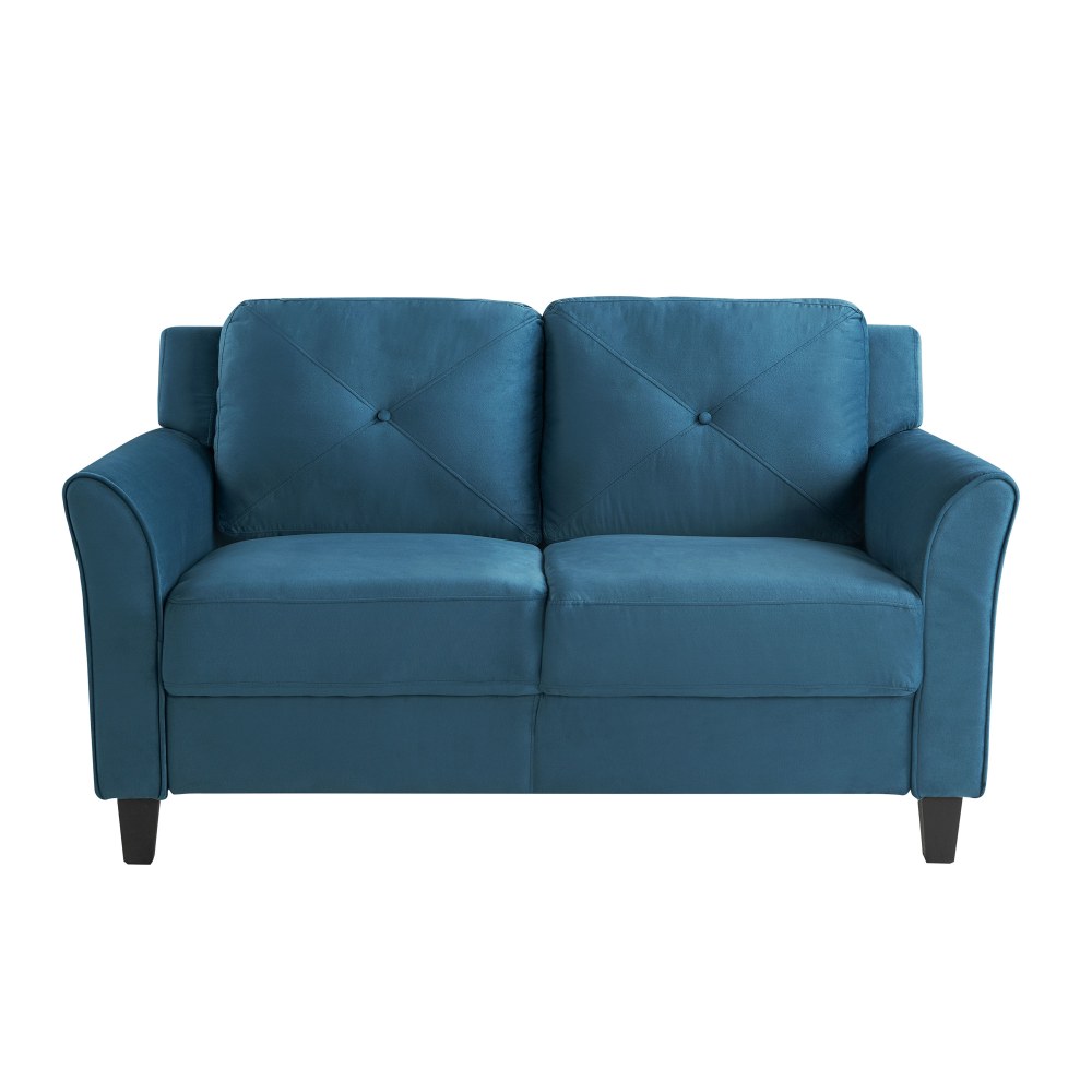 Lifestyle Solutions Hanson Microfiber Loveseat With Curved Arms, Blue/Black MPN:CCHRFKS2BLUVA
