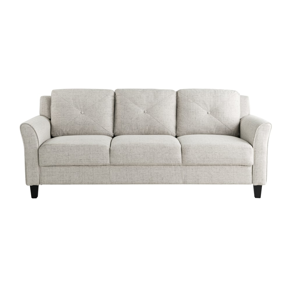 Lifestyle Solutions Hanson Microfiber Sofa With Curved Arms, Beige/Black MPN:CCHRFKS3BGEVA